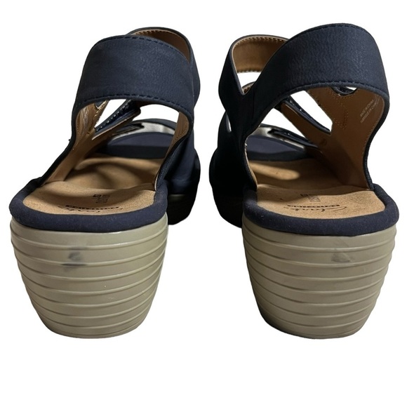 Clarks Reedly Juno blue Velcro wedge sandals size 8.5W - Picture 5 of 11